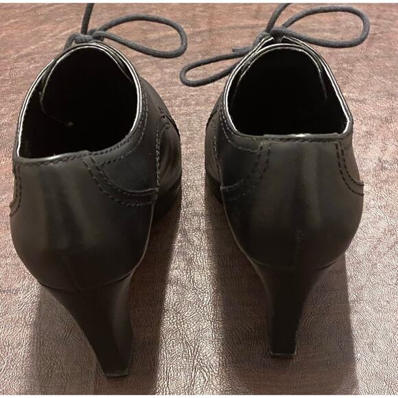 Franco Sarto Izaro Black Leather Lace Up Oxford Pump 7.5M Whimsigoth Steampunk - Picture 9 of 9